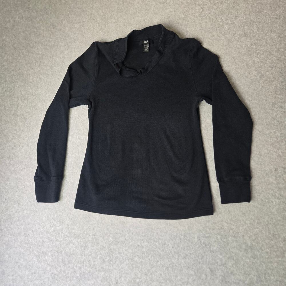 Kial Women's Black Long Sleeve Cotton Blend Casual Shirt - Size L
